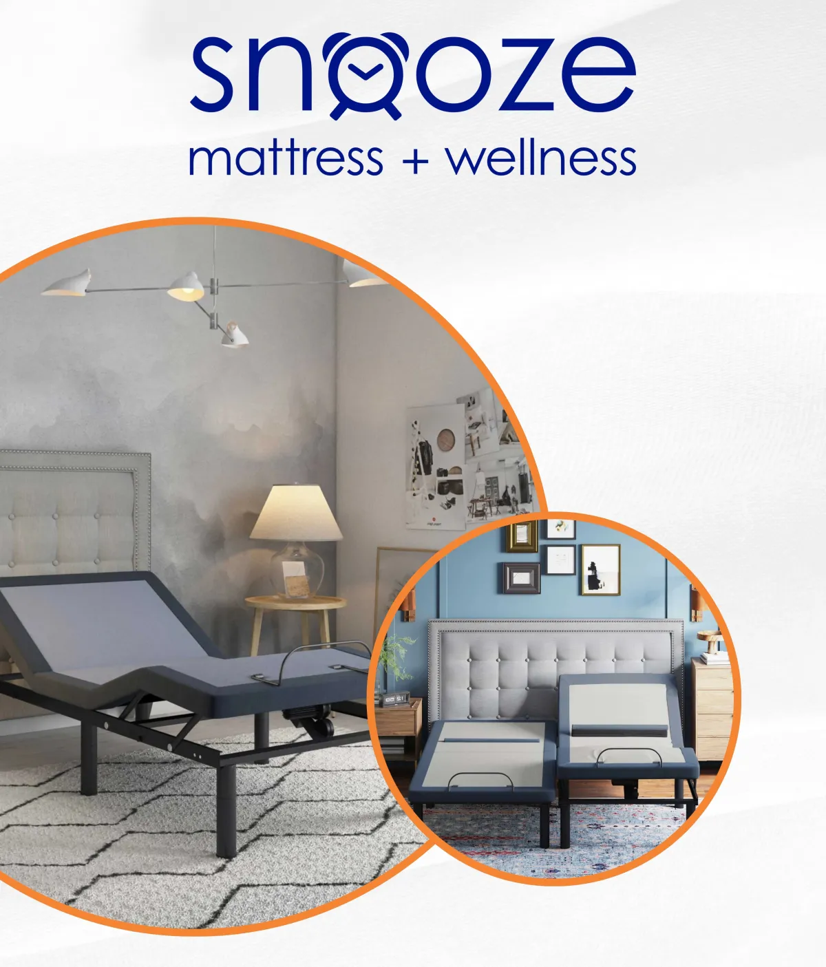 Adjustable mattress base and bedroom setup for personalized sleep support